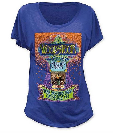 Womens Woodstock Max Yasgur's Farm T-Shirt - HalfMoonMusic
