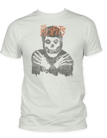 Mens Misfits Distressed Classic Skull T-Shirt - HalfMoonMusic