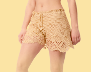 Womens Cotton Summer Breeze Crochet Shorts - HalfMoonMusic