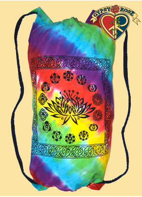 Cotton Rainbow Lotus Chakra Tie-Dye Bag - HalfMoonMusic