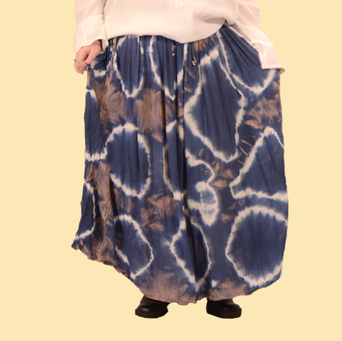 Womens Cotton Tie-Dye Harvest Moon Long Skirt - HalfMoonMusic