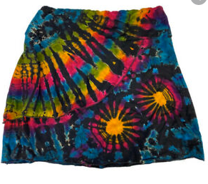 Womens Spandex Tie-Dye Short Skirt - HalfMoonMusic