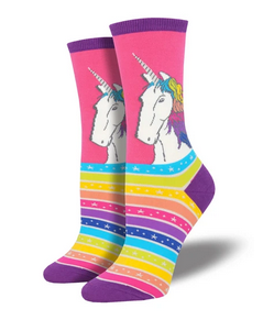 Rainbow Hair Don't Care Unicorn Womens Socks - HalfMoonMusic