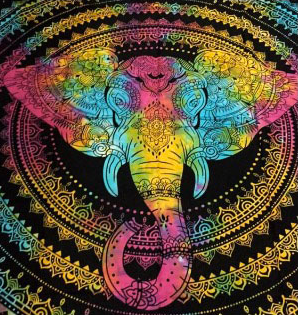 Mystic Elephant Tapestry - HalfMoonMusic