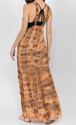 Womens Ram Nam Tie Dye Tiered Maxi Alyssa Dress - HalfMoonMusic