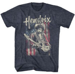 Mens Jimi Hendrix American Flag T-Shirt - HalfMoonMusic