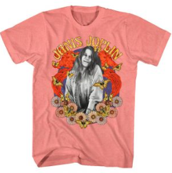 Mens Janis Joplin Floral Collage T-Shirt - HalfMoonMusic