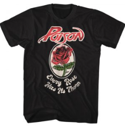 Mens Poison Every Rose Has It's Thorns T-Shirt - HalfMoonMusic