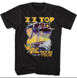Mens ZZ Top Tejas Tour T-Shirt - HalfMoonMusic