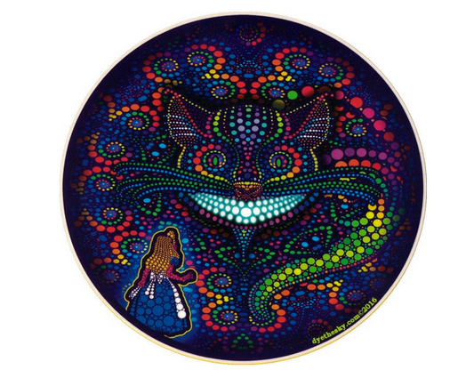 Pyschedelic Cheshire Cat Sticker - HalfMoonMusic