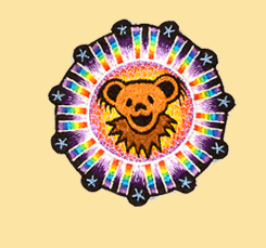 Grateful Dead Dancing Bear Rainbow Burst Patch - HalfMoonMusic