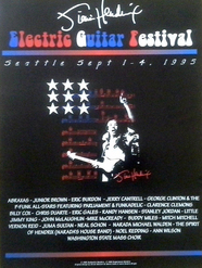 Jimi Hendrix Seattle Festival Art Nouveau Poster - HalfMoonMusic