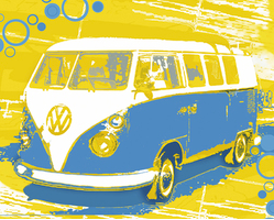 Vintage VW Bus Poster - HalfMoonMusic