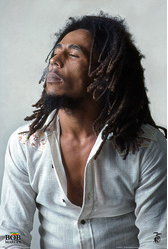 Bob Marley Redemption White Shirt Poster - HalfMoonMusic