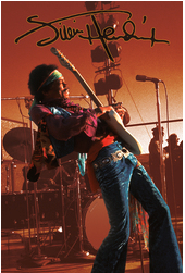 Jimi Hendrix Sepia Poster - HalfMoonMusic