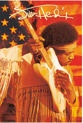 Jimi Hendrix Flag Poster - HalfMoonMusic