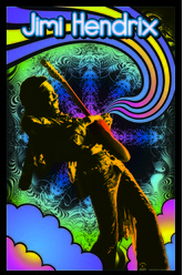 Jimi Hendrix Guitar Solo Blacklight Poster - HalfMoonMusic