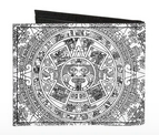 Aztec Calendar Canvas Bi-Fold Wallet - HalfMoonMusic