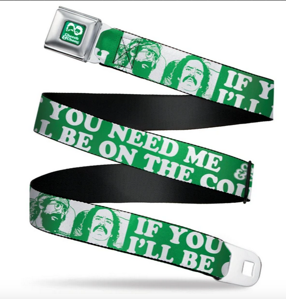 Cheech & Chong Faces Seatbelt Buckle Belt - HalfMoonMusic