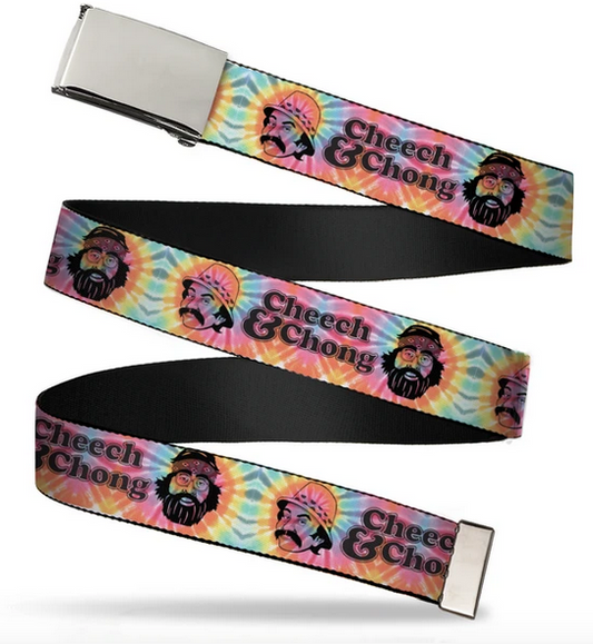 Cheech & Chong Tie-Dye Clamp Buckle Belt - HalfMoonMusic