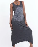 Womens Lotus Mandala Long Tank Dress - HalfMoonMusic