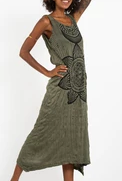 Womens Sacred Geometry Mandala Long Tank Dress - HalfMoonMusic