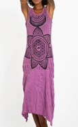 Womens Sacred Geometry Mandala Long Tank Dress - HalfMoonMusic