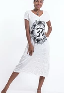 Womens V-Neck Infinite Ohm Long Dress - HalfMoonMusic