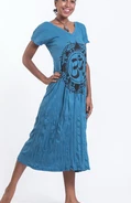 Womens V-Neck Infinite Ohm Long Dress - HalfMoonMusic