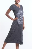 Womens V-Neck Infinite Ohm Long Dress - HalfMoonMusic