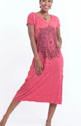 Womens V-Neck Lotus Mandala Long Dress - HalfMoonMusic