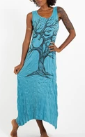 Womens Wild Tree Long Tank Dress - HalfMoonMusic