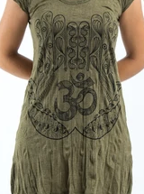 Womens Ohm Hamsa Hands Tunic Dress - HalfMoonMusic