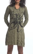 Womens Octopus Hoodie Dress - HalfMoonMusic