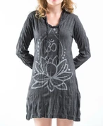 Womens Lotus Ohm Hoodie Dress - HalfMoonMusic