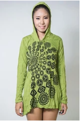 Womens Chakra Spiral Hoodie Dress - HalfMoonMusic