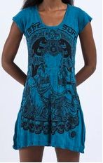 Womens Big Ganesh Tunic Dress - HalfMoonMusic