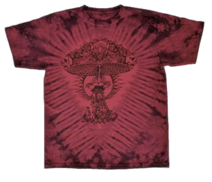 Men's Red Shroomer Skulls Tie-Dye T-Shirt - HalfMoonMusic