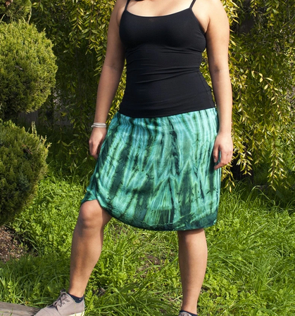 Womens Short Tie-dye Wrap Skirt - HalfMoonMusic