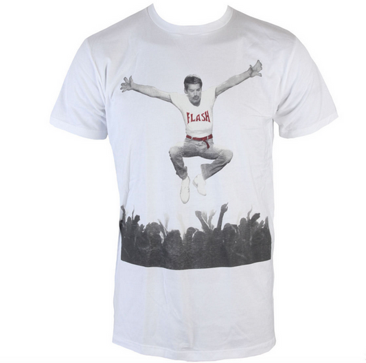 Mens Queen Freddie Mercury Flash Jump T-Shirt - HalfMoonMusic