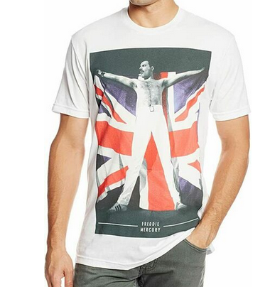 Mens Queen Freddie Mercury Flag T-Shirt - HalfMoonMusic