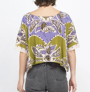 Womens Moth Print Scarf Top - HalfMoonMusic