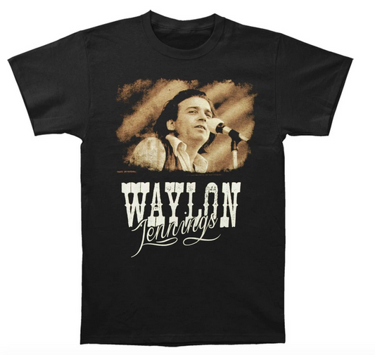 Mens Waylon Jennings The Outlaw T-Shirt - HalfMoonMusic
