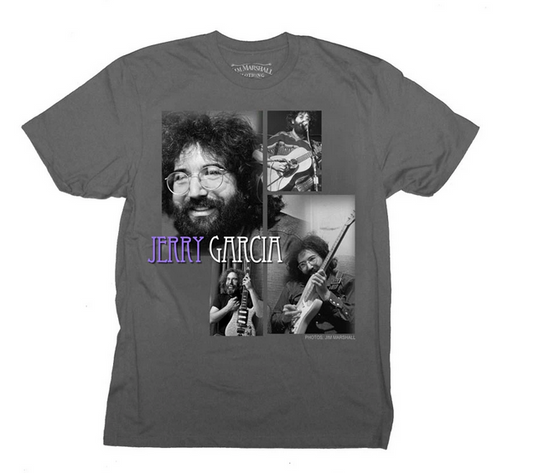 Mens Jerry Garcia Playing Guitar T-Shirt - HalfMoonMusic