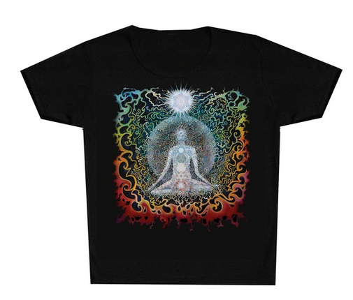 Womens Meditation Art Print T-Shirt - HalfMoonMusic