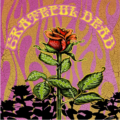 Grateful Dead Bolt Rose Art Print - HalfMoonMusic
