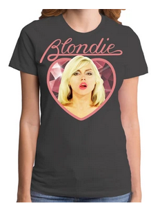 Womens Blondie Diamond Heart T-Shirt - HalfMoonMusic