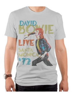Mens David Bowie Santa Monica T-Shirt - HalfMoonMusic
