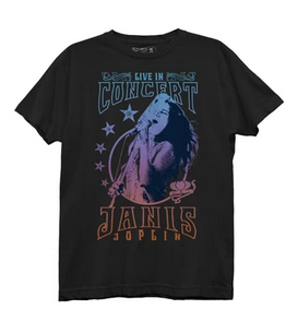 Womens Janis Joplin Live In Concert T-Shirt - HalfMoonMusic