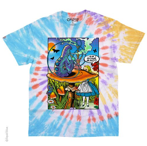 Mens Alice In Wonderland Pop Art Tie-Dye T-Shirt - HalfMoonMusic